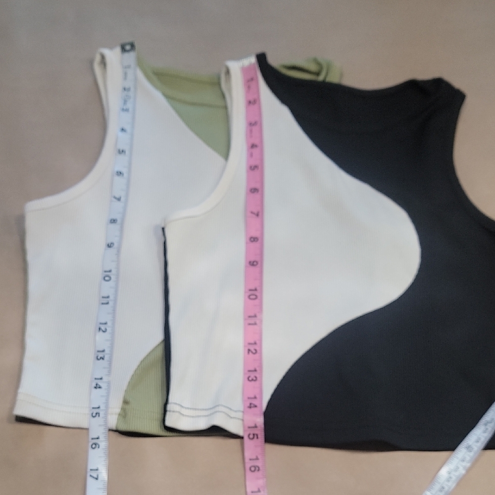 Shein Size S (4) Unity Color Block Ribbed Knit Tank Top, Short/Cropped.  2 For 1 - Picture 9 of 15